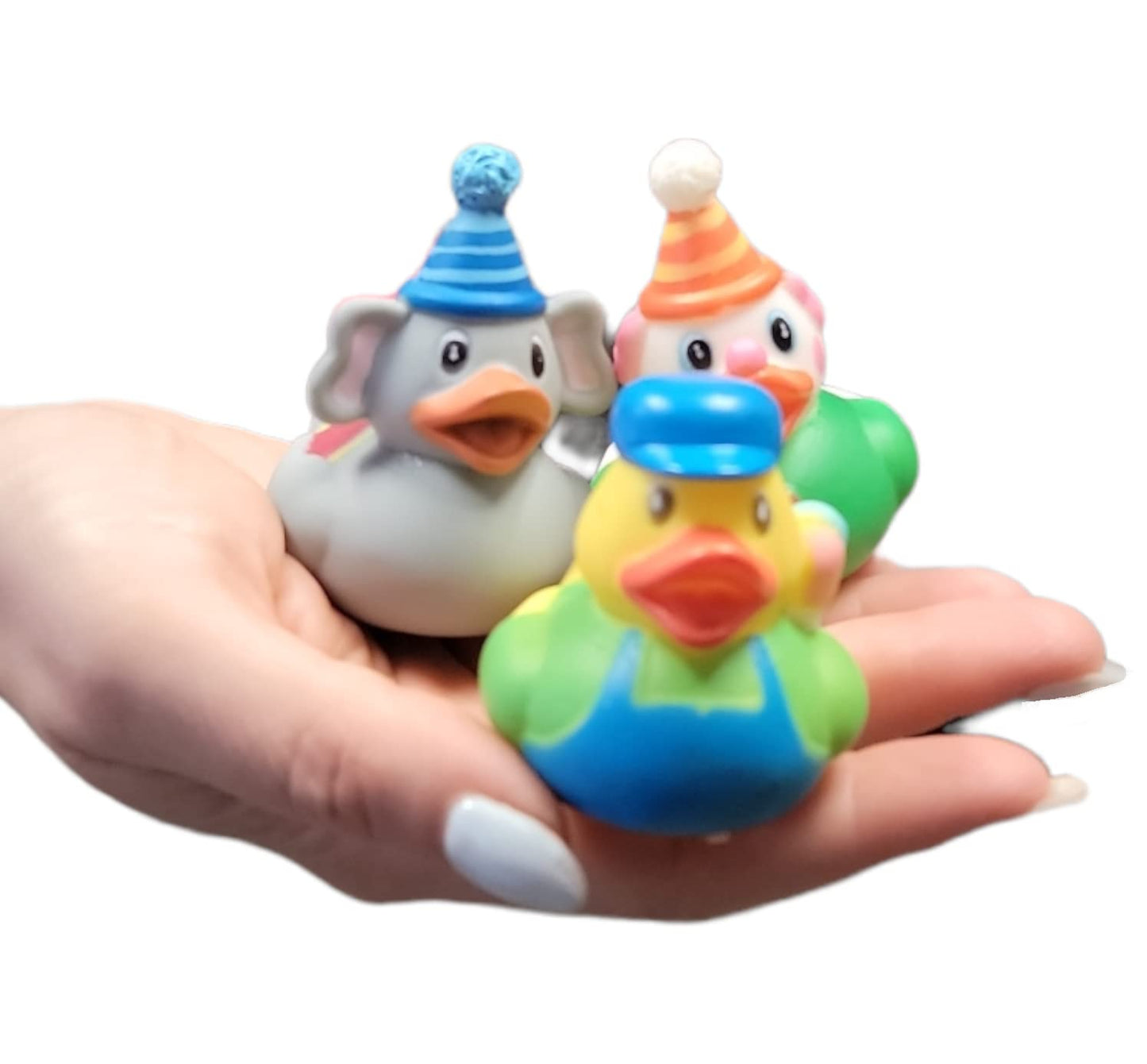 Cool Rubber Ducks (2') Standard Size. (12 Pack) Cute Duck Bath Tub Pool Toys. (Carnival Themed Rubber Ducks)