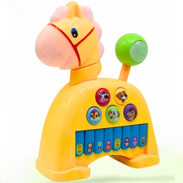 Storio Musical Light & Sound Horse Piano With 5 Modes Of Animal Sound (Colour May Vary)| Soothing Melodies| Interactive Modes| S