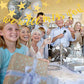 Gold Glitter Graduation Banner We Will Miss You and Triangle Flag Banner Star Swirl Banner for Farewell Party Decorations Suppli