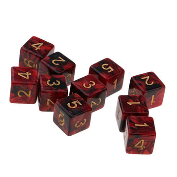 Yiotfandoll 10PCS Polyhedral Dice D6 Dice 16mm Acrylic 6 Sided Dice Double Colors Game Dice for RPG MTG DND Dice Table Games (Re