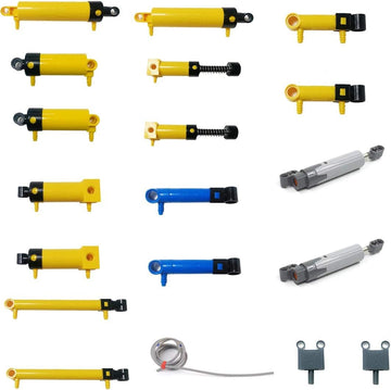 Goshfun 19Pcs 10-Kinds Moc Pneumatic Parts Bricks With Air Pump Push Rod Switch Piston Air Pipe, Building Blocks Toy Set, Random