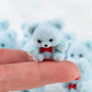 Factory Direct Craft Package Of 18 Flocked Miniature Light Blue Teddy Bears - Tiny Bear Shaped Figurines (Size: 1 Inch)