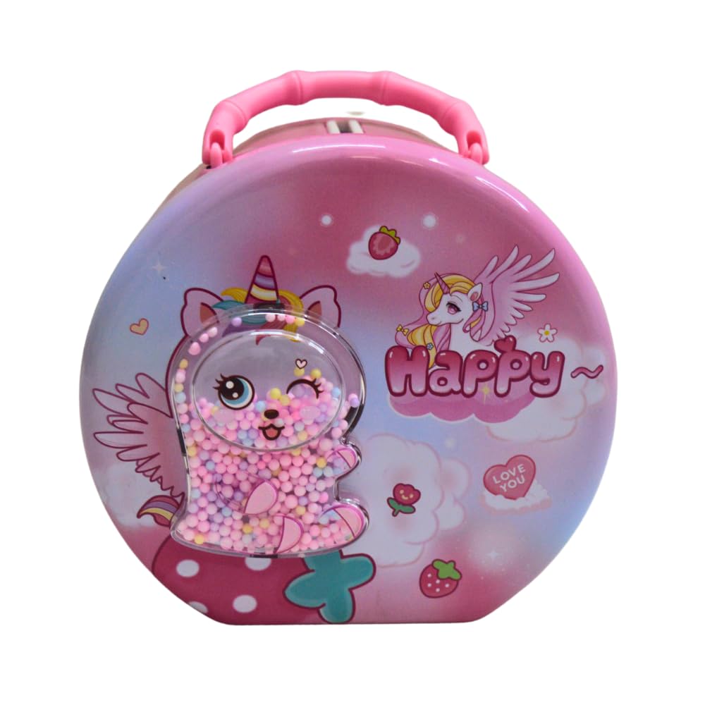 Magical UnicornThemed Lockable Piggy Bank for Kids  Secure Metal Coin Box with Combination Lock & Handle  Adorable Savings Ba