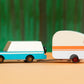 CANDYCAR Wooden Diecast Collection - Rosebud Camper  enhanced Handcrafted Beech Wood Toy