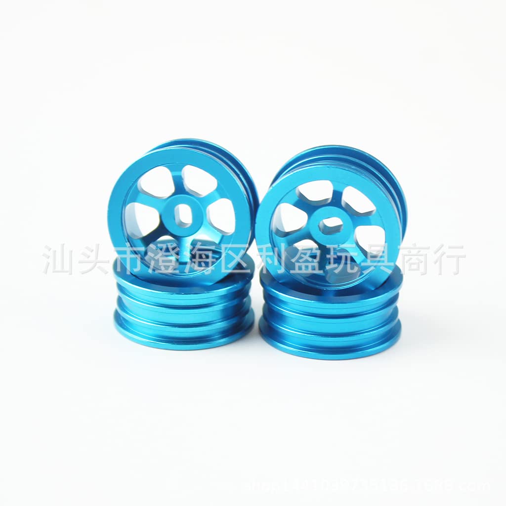 KingVal Replacement 4PCS Metal Wheel Rim Wheel Hub RC Parts Compatible with WLtoys K989 284131 284010 1/28 RC Car (Blue)