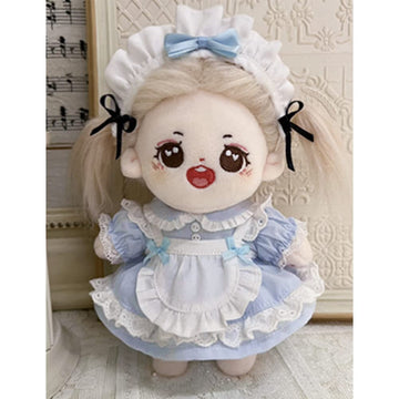 Niannyyhouse 15Cm Plush Doll Clothes Maid Set Headdress Dress Apron Shorts 6In Doll Dress Up (Pink)