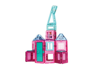 Magformers Princess Castle 78 Pieces Pink And Purple Colors, Educational Magnetic Geometric Shapes Tiles Building Stem Toy Set A