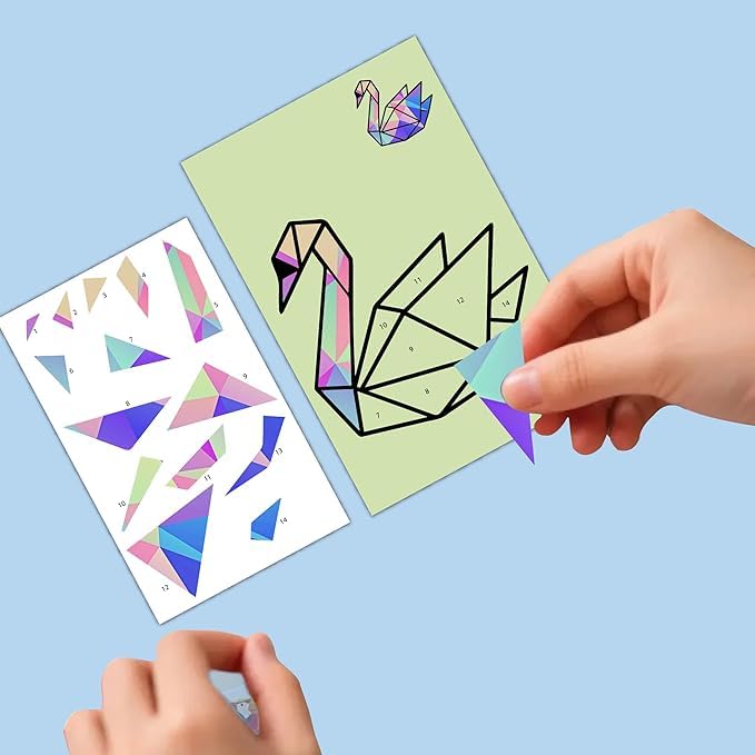 Sign Ever Geometric Sticker Kit For Kids Learning Activity Puzzle Art Diy Shape Matching Creative Fun Sticker Sheets  Pack Of 4