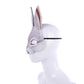 Hosfairy 1Pcs Half Face Animal Mask Rabbit Mask Horror Rabbit Mask for Halloween Easter Costume Party Cosplay Props (White)