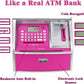 Like Talking Atm Savings Bank, Digital Piggy Bank, Atm Money Coins Machine For Kids Birthday Gift (Pink/Silver)