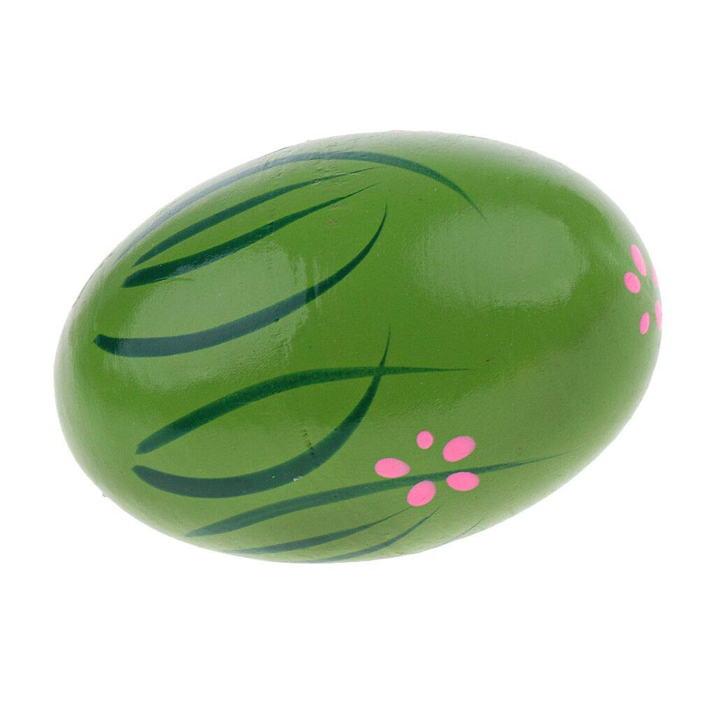 Colorful Wooden Egg Cabasa Rhythm Toy Musical Instruments For Toddler Green