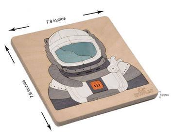 Astronaut And A Rocket | Man On The Moon Puzzle For Kids | Multilayered 39 Piece Wooden Jigsaw Puzzle | Learning Educational Toys Gifts For Boys Girls 3 Years And Above.