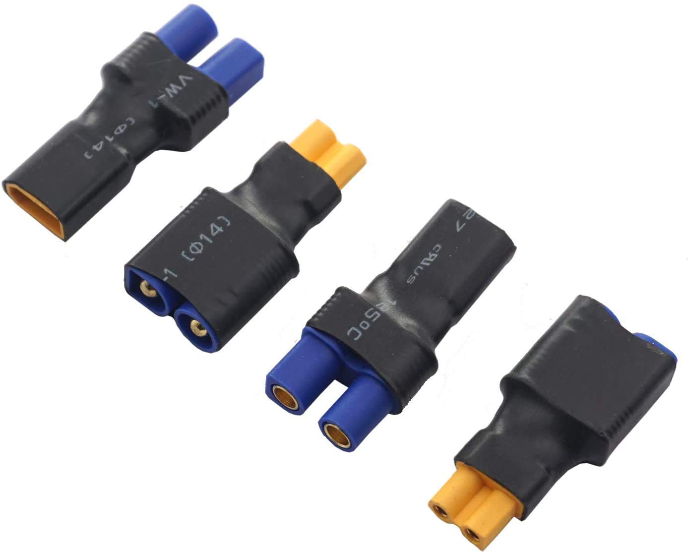 2Pairs No Wires XT30 to EC3 Plug Female Male Adapter Connector for RC FPV Drone Car Lipo NiMH Battery Charger ESC