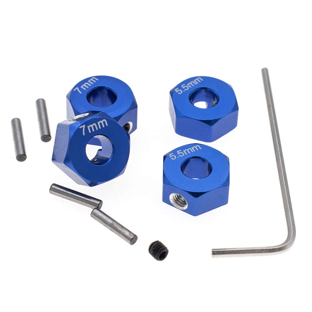 CODA RACING RC Model Hop-ups 12mm Hex Wheel Hubs 7.0mm&5.5mm Thick for Traxxas 1/10 2WD Rustler,Slash,Stampede,Nitro Slash-Repla