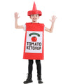 Seasons Mustard Costume Ketchup Cosplay Halloween Costume For Child 4-9 Years (Red Ketchup)