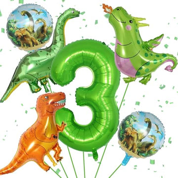 Dinosaur 3Rd Birthday Decorations, Dinosaur Birthday Party Decorations With Giant Inflatable Dinosaur Balloons 40 Inch Helium Foil Mylar Number 3 Balloons For Dinosaur Theme Birthday Party Decorations