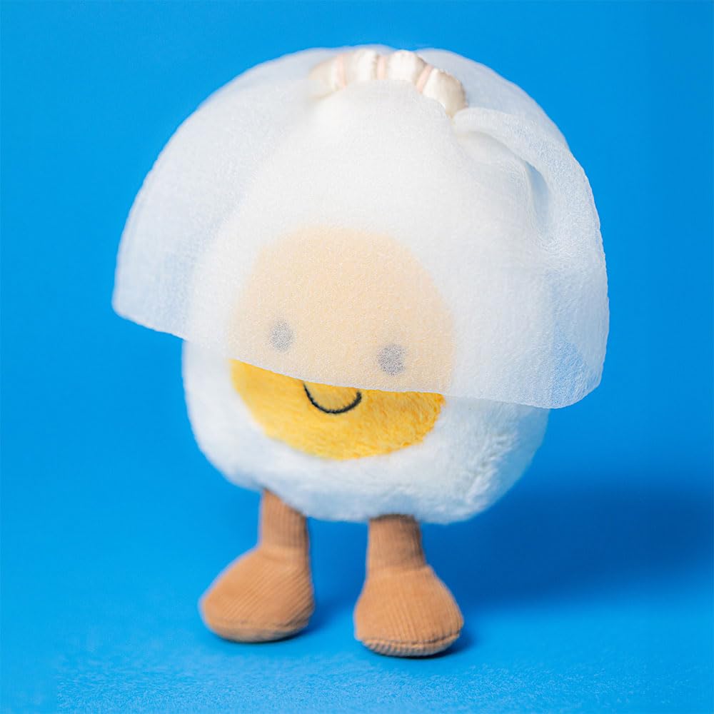 Jellycat Amuseables Boiled Egg Bride Plush Toy, 5.5" Yellow/White, Small Polyester Stuffed Animal - Fun Wedding Gift