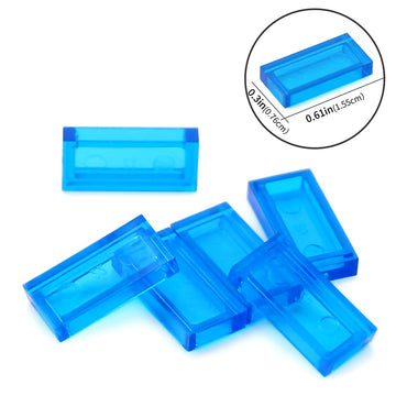 Transparent Dark Blue 1×2 Tile ×700 Parts And Pieces Flat Moc Bricks, Bulk Building Blocks For Smooth Surface Wall Floor, Toy Accessories Compatible With Major Brands