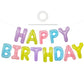 Toniful Happy Birthday Balloons Banner With Ribbon Straw,16 Inch Mylar Letters Birthday Sign Banner Balloon Bunting For Kids & A