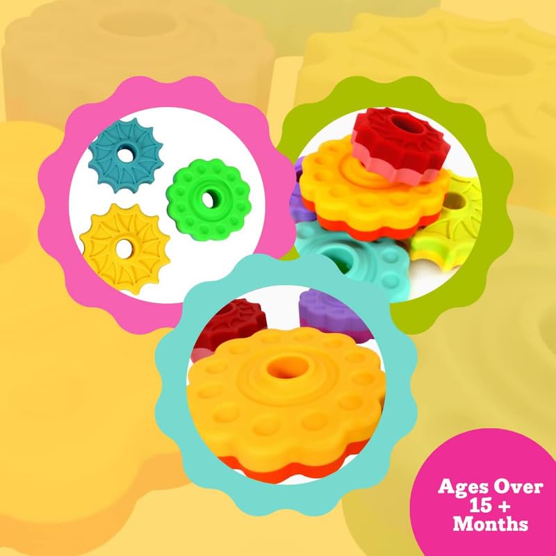 Toddler Tested Spinning Stacker Toy - Rainbow Ring Stacker Montessori Baby Toys for 15 Months+ - Sensory & Learning Toys for Toddlers for Boys & Girls