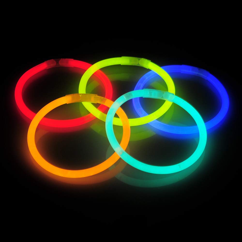 Joyin 400 Pcs 8' Glowsticks, Bracelets Necklaces, Glow In The Dark Party Favors, Easter, Christmas, Halloween Supplies Pack, Football Party Supplies