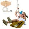 Swurfer Swift - Maple Wood Disc Swing for Kids Ages 4 and Up  Holds up to 150 Pounds - Includes 18 Curved Seat Swing with Heavy Duty Braided Rope  Brown