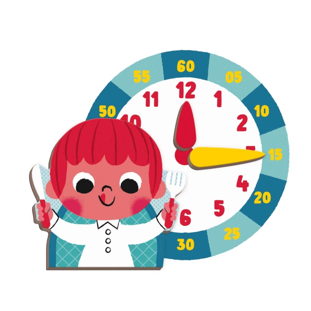 Janod MagnetiBook Magnetic Telling Time Game - 94 pcs - Ages 3+ - Cardboard - Learning Time - Model J02724