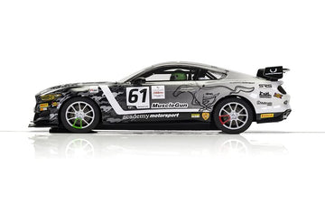 Scalextric Ford Mustang Gt4 Academy Motorsport 1:32 Slot Race Car C4221, Black & Gray