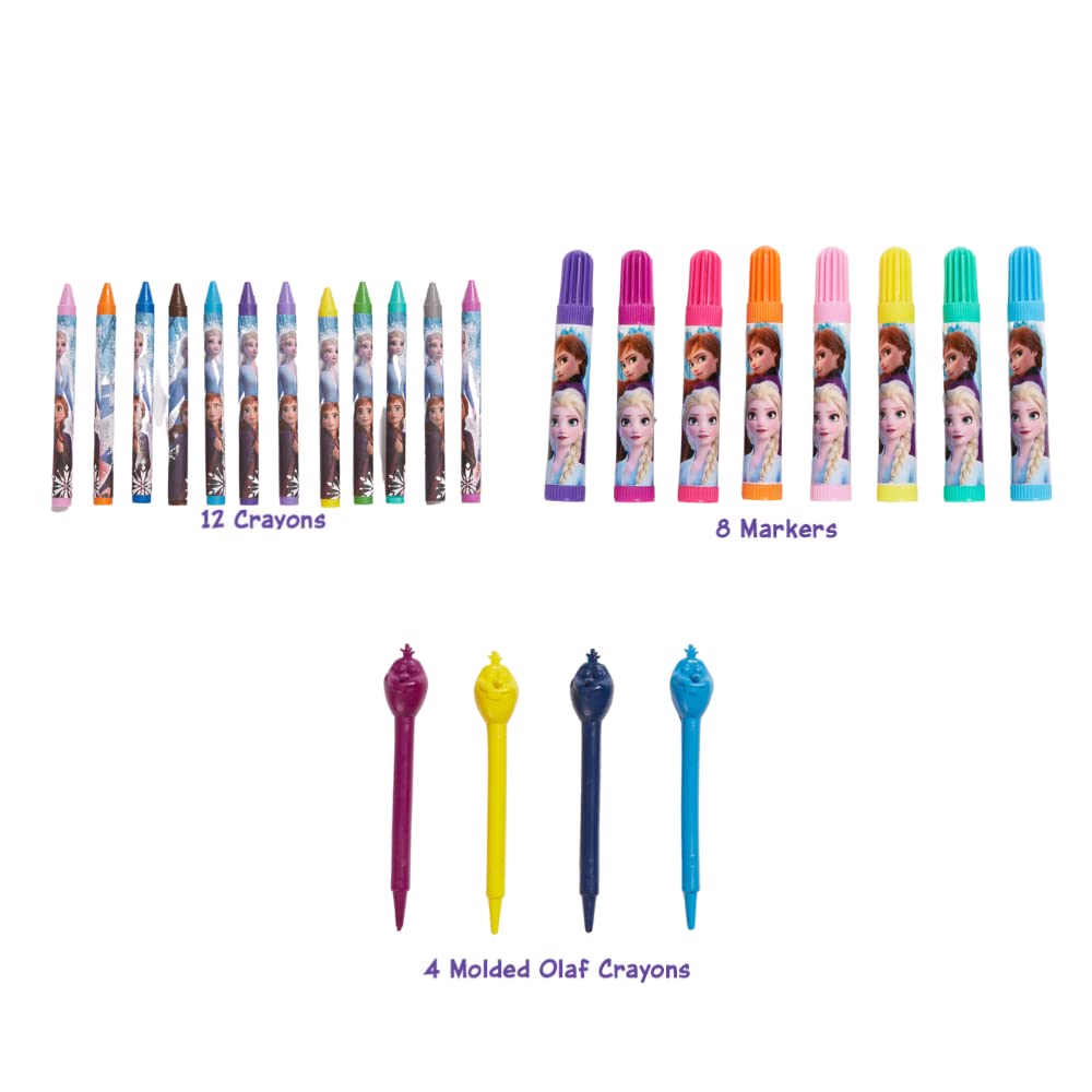 Innovative Designs Disney Frozen 2 Kids Deluxe Activity Set with Carrying Tin, Coloring Sheets, Tattoos, Stickers, & Art Supplie