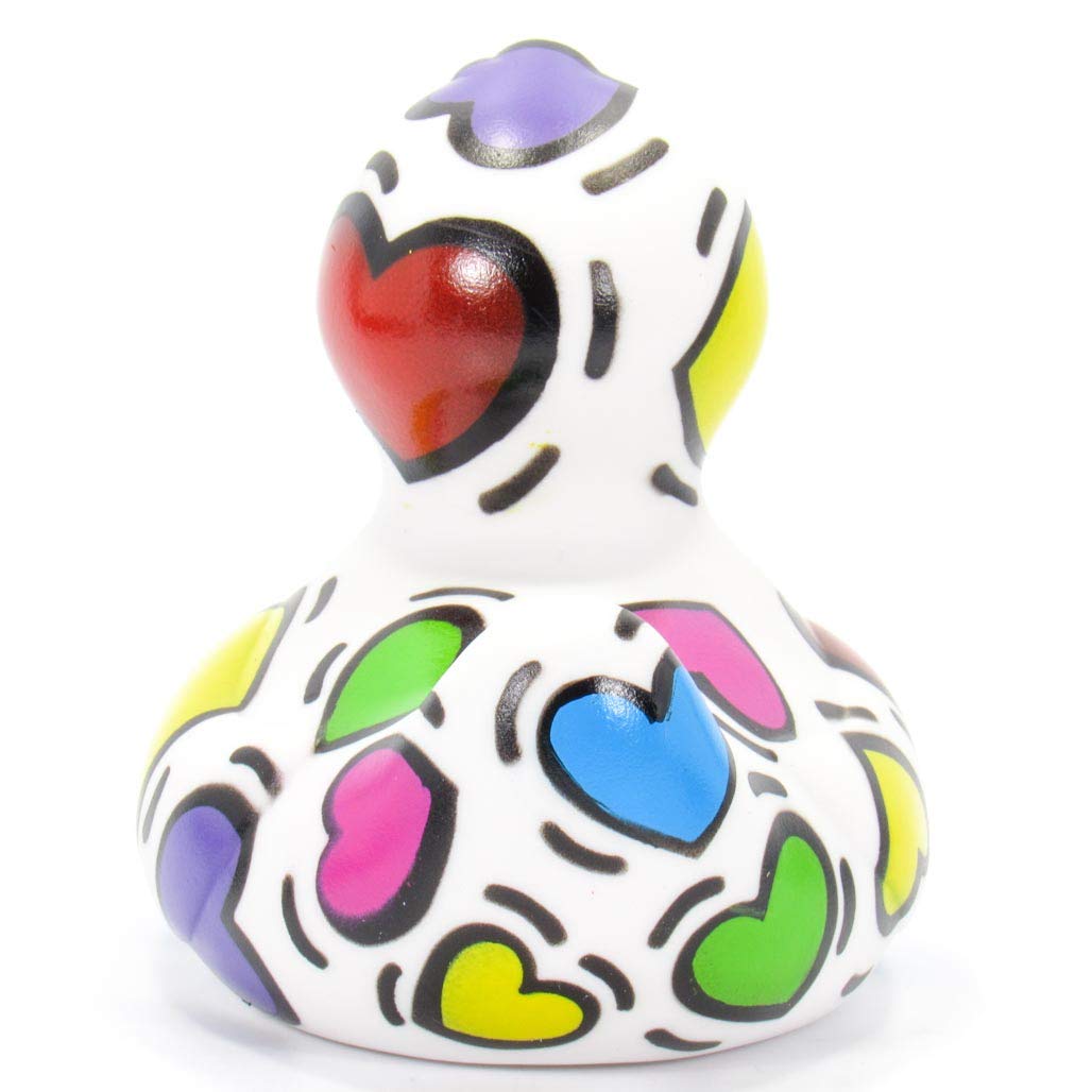 Pop Heart (Love/Valentines) Rubber Duck By Bud Ducks | Elegant Gift Packaging - 'Living In A Bubble Of Love!' | Child Safe | Collectable