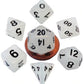 Metallic Dice Games Lic4310 10 Mm Metallic Mini Dice  Glow Clear With Black Numbers - Set Of 7