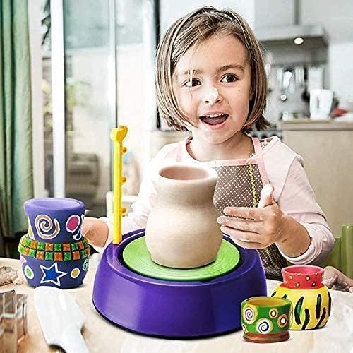 Pottery Wheel Set | Clay Pot Making Machine Game With Colors And Stencils, Creative Educational Craft Toy Gift For Kids (Multi C