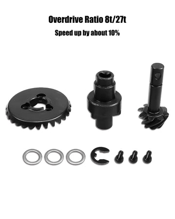 8T/27T HD Steel Overdrive Gear Set Fits for Capra SCX10 II SCX10 III