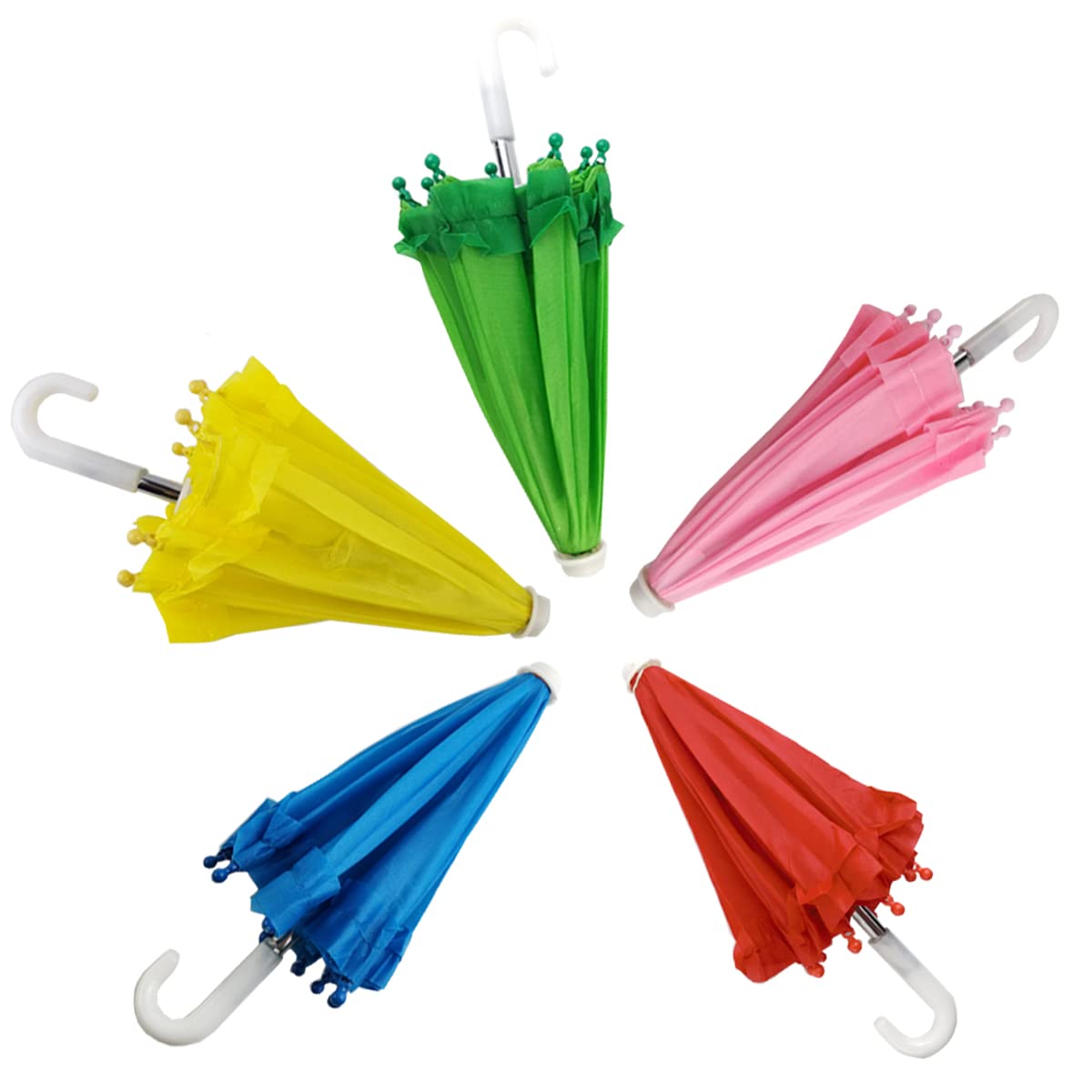 NSBELL 5PCS Cute Doll Toys Sunny Rainy Umbrella for American Girl Dolls and Other 18 inch Dolls Decoration Games Photography Pro