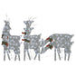 Vidaxl Christmas Reindeer 6 Pcs, Pre-Lit Christmas Lighting With 90 Leds, Xmas Decoration For Indoor, Holiday Ornament, Silver Cold White Mesh