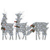 Vidaxl Christmas Reindeer 6 Pcs, Pre-Lit Christmas Lighting With 90 Leds, Xmas Decoration For Indoor, Holiday Ornament, Silver Cold White Mesh