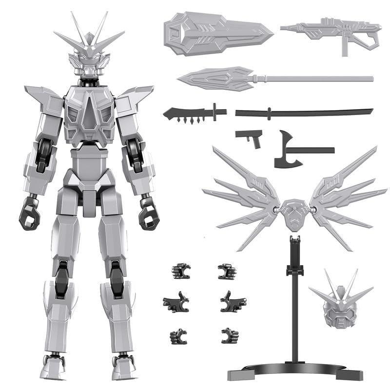 SGYYSG T13 Action Figure Already Assembled - 3D Printed Robot 13 with Interchangeable Hands &   Fully Articulated Joints for Dynamic Play & Display (White)