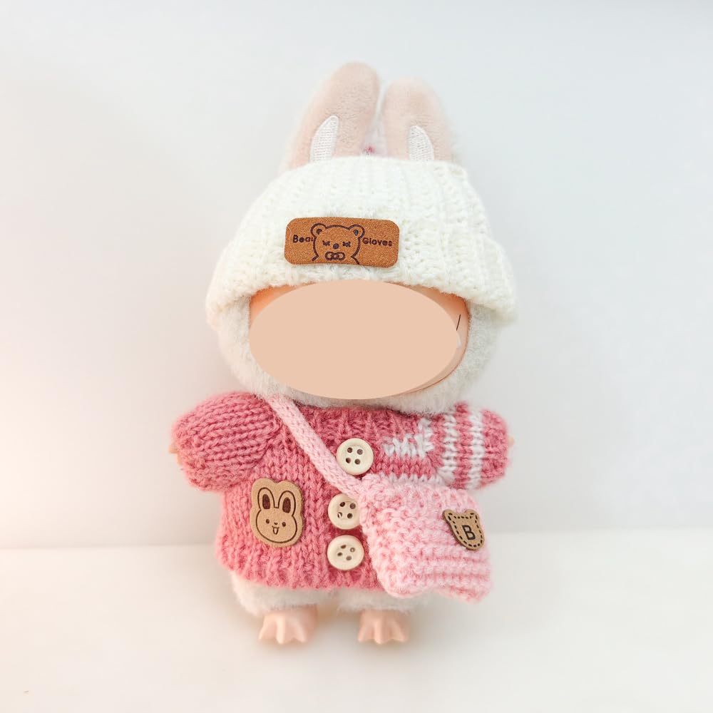 Handcrafted Crochet Clothes Set for 17cm Doll  Knitted Outfit with Accessories (MY3)