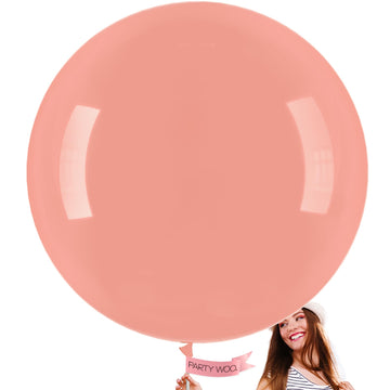 Partywoo Blush Pink Large Balloons, 4 Pcs 36 Inch Balloons, Boho Pink Big Balloons, Salmon Pink Giant Balloons, Jumbo Balloon For Birthday Decorations, Party Decorations, Wedding Decorations, Pink-F01