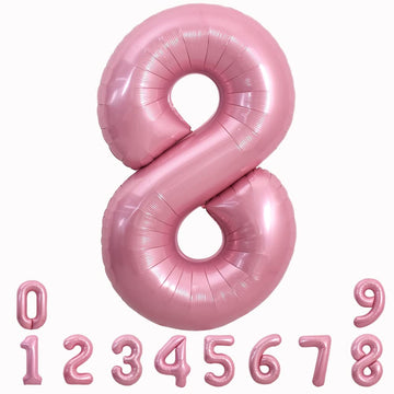 Toniful 40 Inch Light Pink Large Numbers Balloons 0-9, Number 8 Digital 8 Helium Balloons, Pink Foil Mylar Big Number Pastel Bal