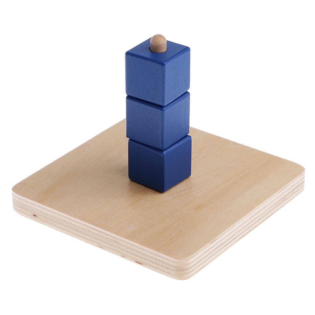 Calandis Montessori Early Learning MaterialCubes On Vertical Dowel Blocks For Kids Early Learning Toys