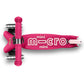 Micro Mini Deluxe LED Scooter, Pink, 2-5 Years, 48-68 cm Height, ABEC9 Bearings, Non-Slip Platform, Model MMD075
