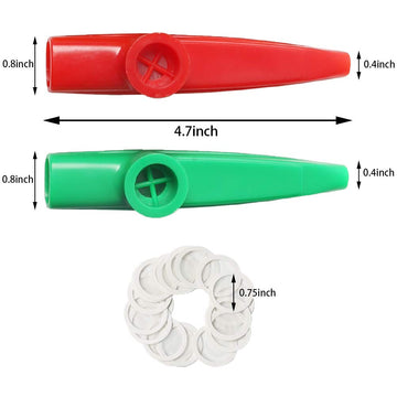 Lovestown Kids Kazoos, 18 Pcs Plastic Kazoo With 20 Pcs Kazoo Flute Diaphragms Kazoos Musical Instruments For Gift Prize And Par