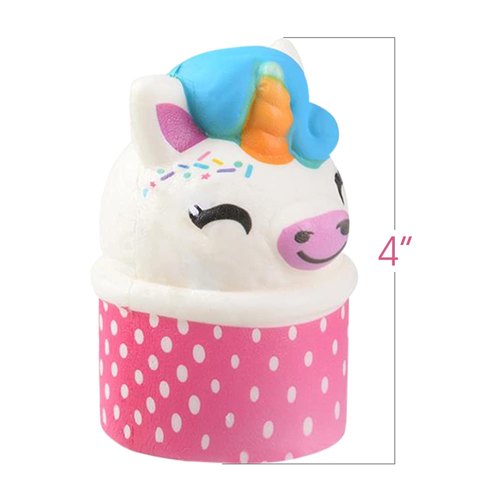 Artcreativity Squish Unicorn Ice Cream Scoop Toys For Kids, Set Of 4, Super Soft Slow Rising Squeeze Toys, Stress Relief Sensory Toys, Great Party Favors, Goody Bag Fillers For Children