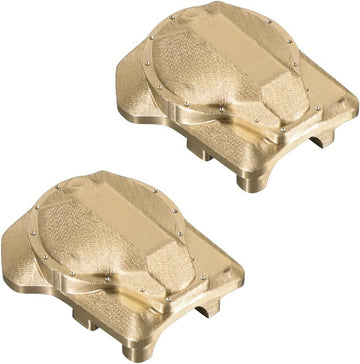 WEISHUJI 2pcs Brass Diff Cover, Brass Differential Cover, Heavy Duty Brass Axle Differential Cover for TRX4 T4 Upgrades 1/10 RC 