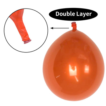 Chrome Orange Balloons 12 Inch, Double-Layered Metallic Dark Orange Balloons, Shiny Thick Chrome Metallic Burnt Orange Latex Helium Balloons For Birthday Wedding Graduation Party Decoration Supplies