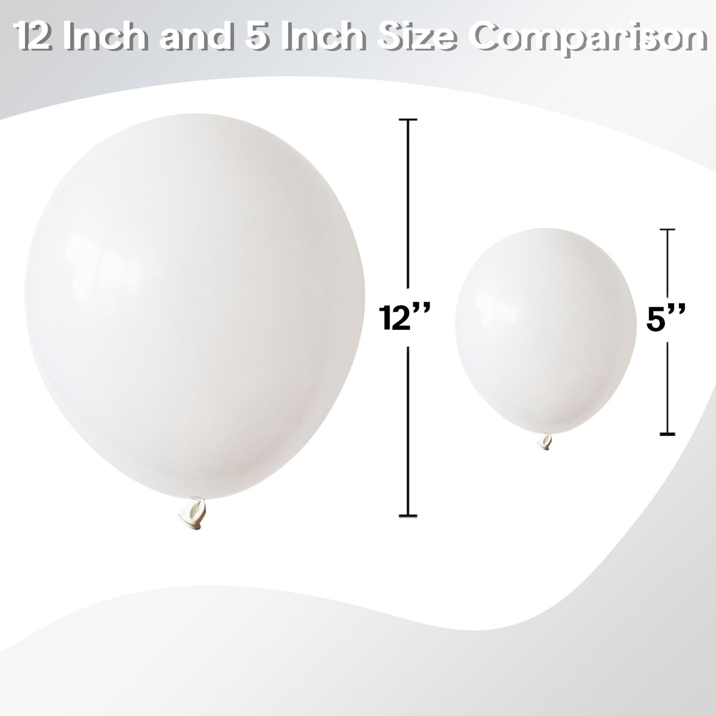 Jobkoo 5 Inch White Balloons, 60Pcs Small White Balloon Matte White Latex Balloons For Arch 5'' Mini White Party Helium Balloon