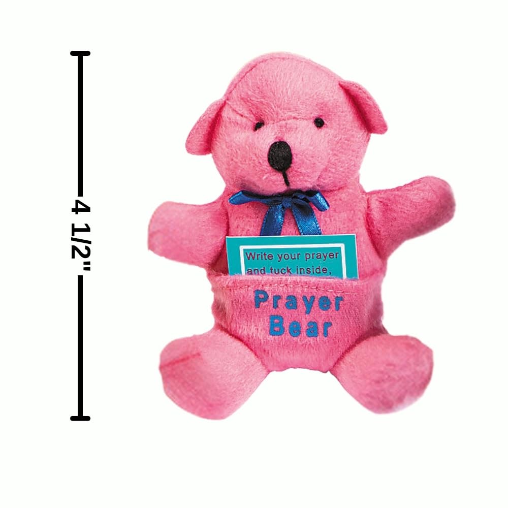 Fun Express Plush Prayer Stuffed Animal Teddy Bears - Set Of 12 - Religious Toys And Stocking Stuffers