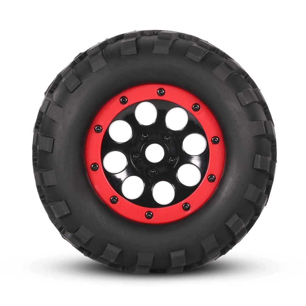 Goolsky 2Pcs AUSTAR AX-3011 155mm 1/8 Monster Truck Tires with Beadlock Wheel Rim for TRAXXAS SUMMIT E-Revo HPI Savage XL Flux H