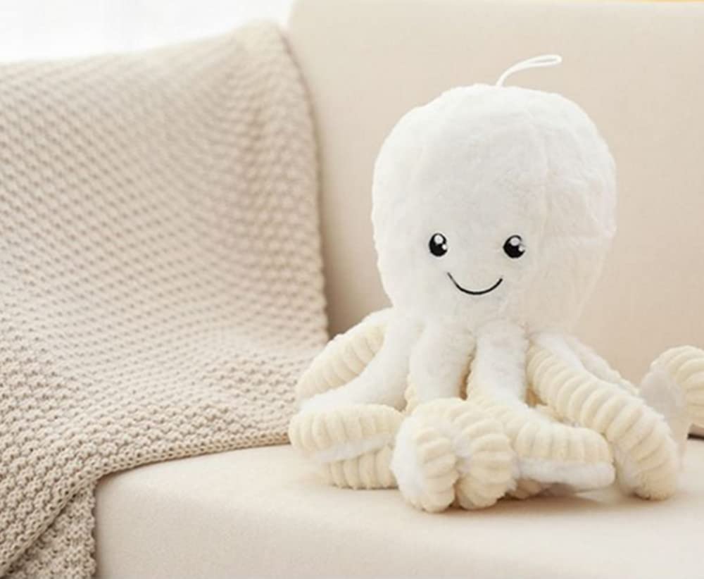 JOSON Cute Octopus Plush Toys  Soft Octopus Stuffed Animals  Girls and Boys mature-themed Birthday (16 Inch  White)